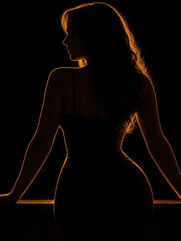 Silhouette trans en clair-obscur, ambiance discrète et sensuelle