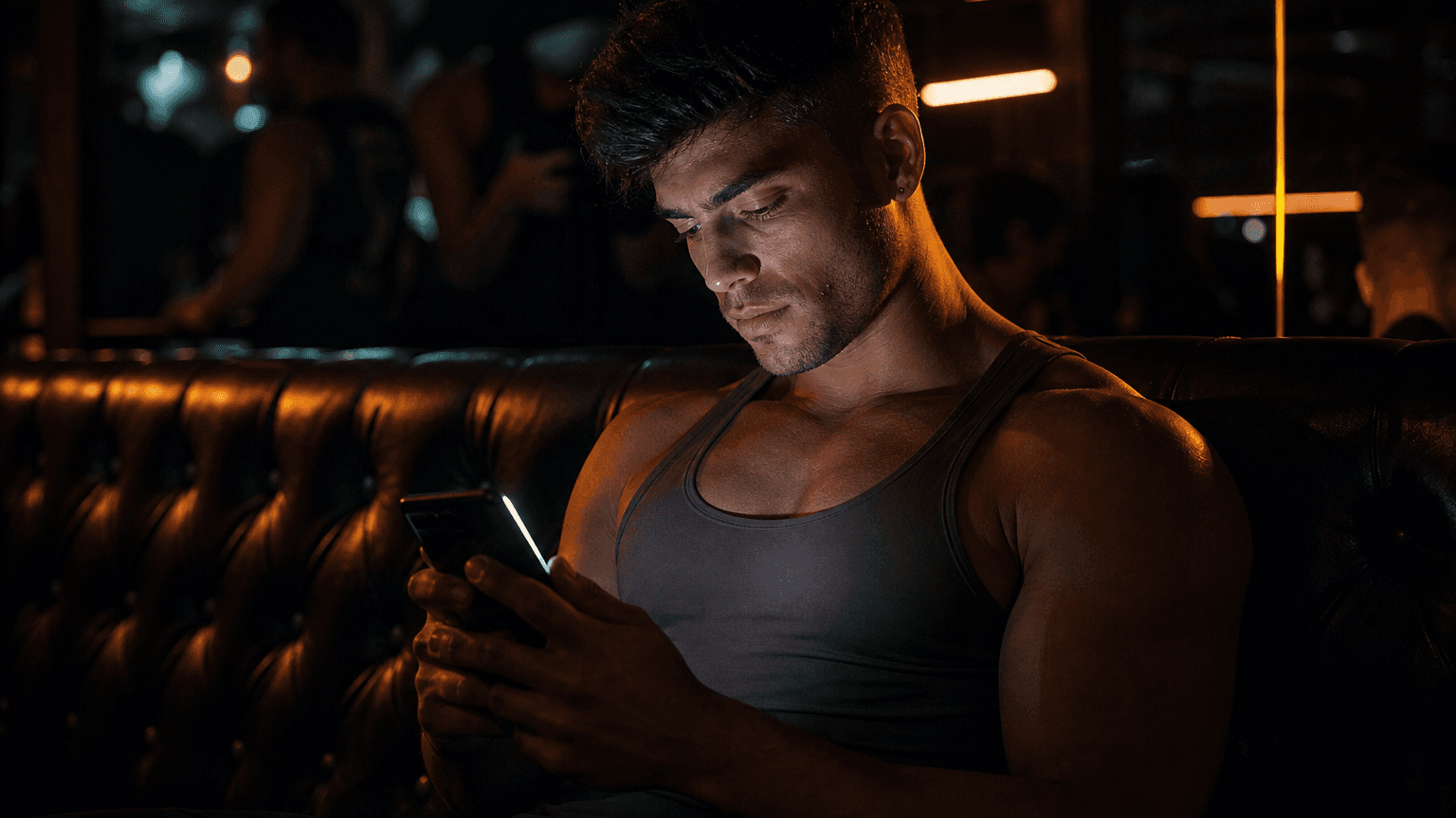 Écran smartphone montrant cartes Grindr et Nearr côte à côte, hommes gay